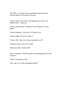 This PDF is a selection from a published volume from... National Bureau of Economic Research