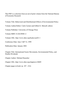 This PDF is a selection from an out-of-print volume from... of Economic Research