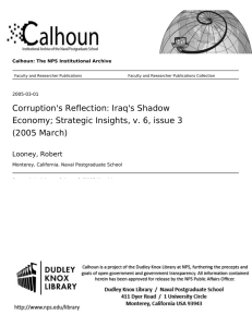 Corruption's Reflection: Iraq's Shadow Economy; Strategic Insights, v. 6, issue 3
