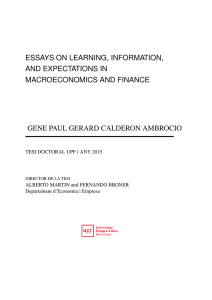 ESSAYS ON LEARNING, INFORMATION, AND EXPECTATIONS IN MACROECONOMICS AND FINANCE