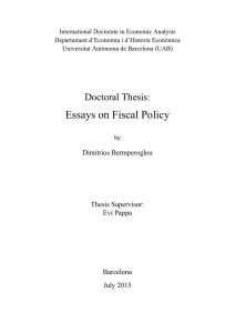 International Doctorate in Economic Analysis Departament d’Economia i d’Història Econòmica