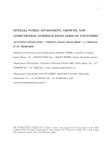 OPTIMAL PUBLIC INVESTMENT, GROWTH, AND CONSUMPTION: EVIDENCE FROM AFRICAN COUNTRIES