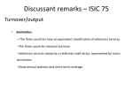 Discussant remarks – ISIC 75 Turnover/output