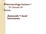 Pharmacology lecture 1 Dr. Sameer Al
