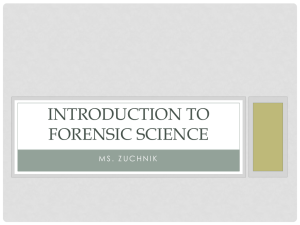 Introduction to Forensic Science