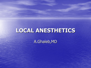 LOCAL ANESTHETICS - Professor Dr Ghaleb