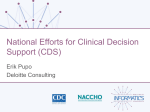 National Efforts for Clinical Decision Support (2nd)