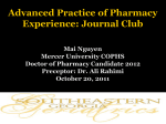 Advanced Practice of Pharmacy Experience: Journal Club Mai Nguyen
