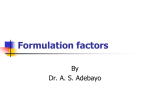 Formulation factors
