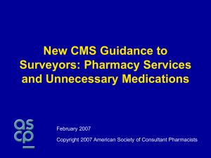 New CMS Guidance to Surveyors: Pharmacy Services and
