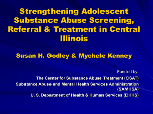 Strengthening Adolescent Substance Abuse Screening