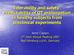 Tolerability and safety: Predictability of QT prolongation