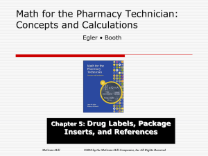 Chapter 5 Drug Labels and Package Inserts