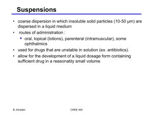 Suspensions - Chemical Engineering