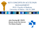 KEY CONCEPTS IN ACUTE PAIN MANAGEMENT