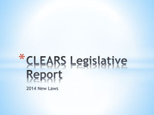 CLEARS Legislative Report
