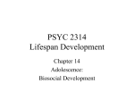 PSYC 2314 Lifespan Development