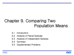 Chapter 9. Comparing Two Population Means