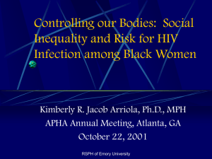 Social Inequalities and HIV-Risk Behavior among Black