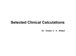 Selected Clinical Calculations Dr. Osama AA Ahmed