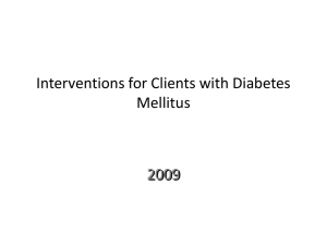 Interventions for Clients with Diabetes Mellitus
