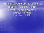 Training course on Introducing pharmacovigilance into HIV/AIDS
