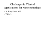 Challenges in Clinical Application for Nanotechnology