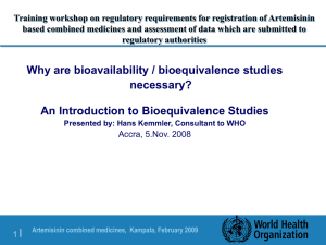 Introduction to Bioequivalence Studies