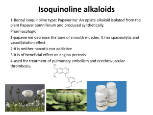 Isoquinoline Alkaloids