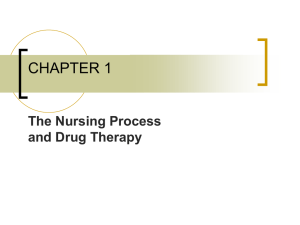 CHAPTER 1 The Nursing Process and Drug Therapy