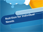 Nutrition for Individual Needs