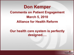 Don Kemper Presentation - Alliance for Health Reform