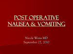 Post Operative Nausea & Vomiting