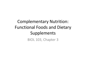 Functional Foods and Dietary Supplements