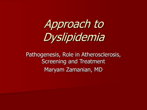 Approach to Dyslipidemia in Primary Care