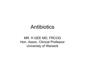 Antibiotics Part 1 - University of Warwick