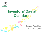 JSC "Olainfarm" Investors` day presentation