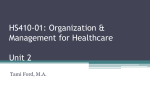 HS410-01: Organization & Management for Healthcare Unit 2