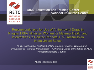 NRC Perinatal Transmission and Prevention of HIV