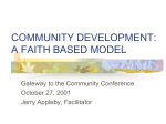 COMMUNITY DEVELOPMENT: A FAITH BASED MODEL