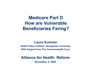 Summer Presentation - Medicare Part D: How Vulnerable