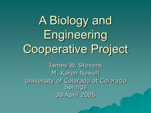 A Biology and Engineering Cooperative Project