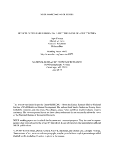 NBER WORKING PAPER SERIES Hope Corman Dhaval M. Dave