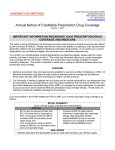 Annual Notice of Creditable Prescription Drug Coverage COVERAGE AND MEDICARE
