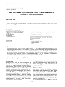 Oral lichen planus and oral lichenoid lesions; a critical appraisal... emphasis on the diagnostic aspects