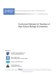 pep Curriculum Modules for Teachers of High School Biology &amp; Chemistry