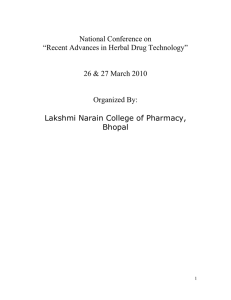 National Conference on “Recent Advances in Herbal Drug Technology”