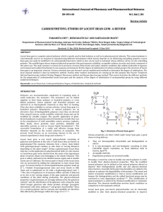 CARBOXYMETHYL ETHERS OF LOCUST BEAN GUM­ A REVIEW    Review Article  PARAMITA DEY