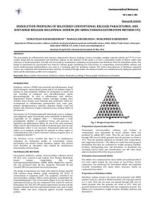 DISSOLUTION PROFILING OF BILAYERED CONVENTIONAL RELEASE PARACETAMOL AND