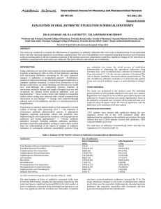 EVALUATION OF ORAL ANTIBIOTIC UTILIZATION IN MEDICAL INPATIENTS  Research Article